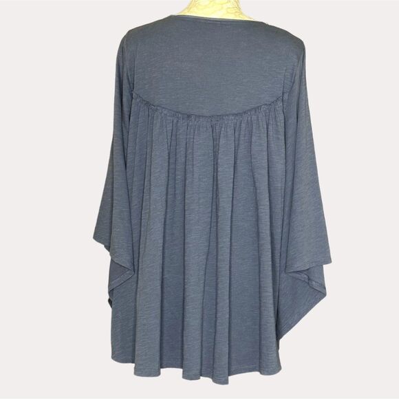 Deletta Anthropologie Josephine Boho Bead Embellished Peasant Blouse Top Blue S - Picture 7 of 8